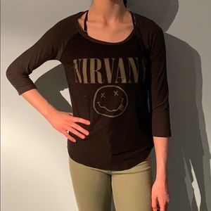 Nirvana tee with 3/4 sleeves